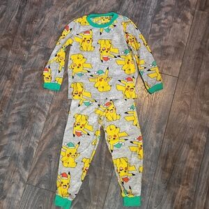 Pokemon Kids Pajama Set - Yellow and Gray